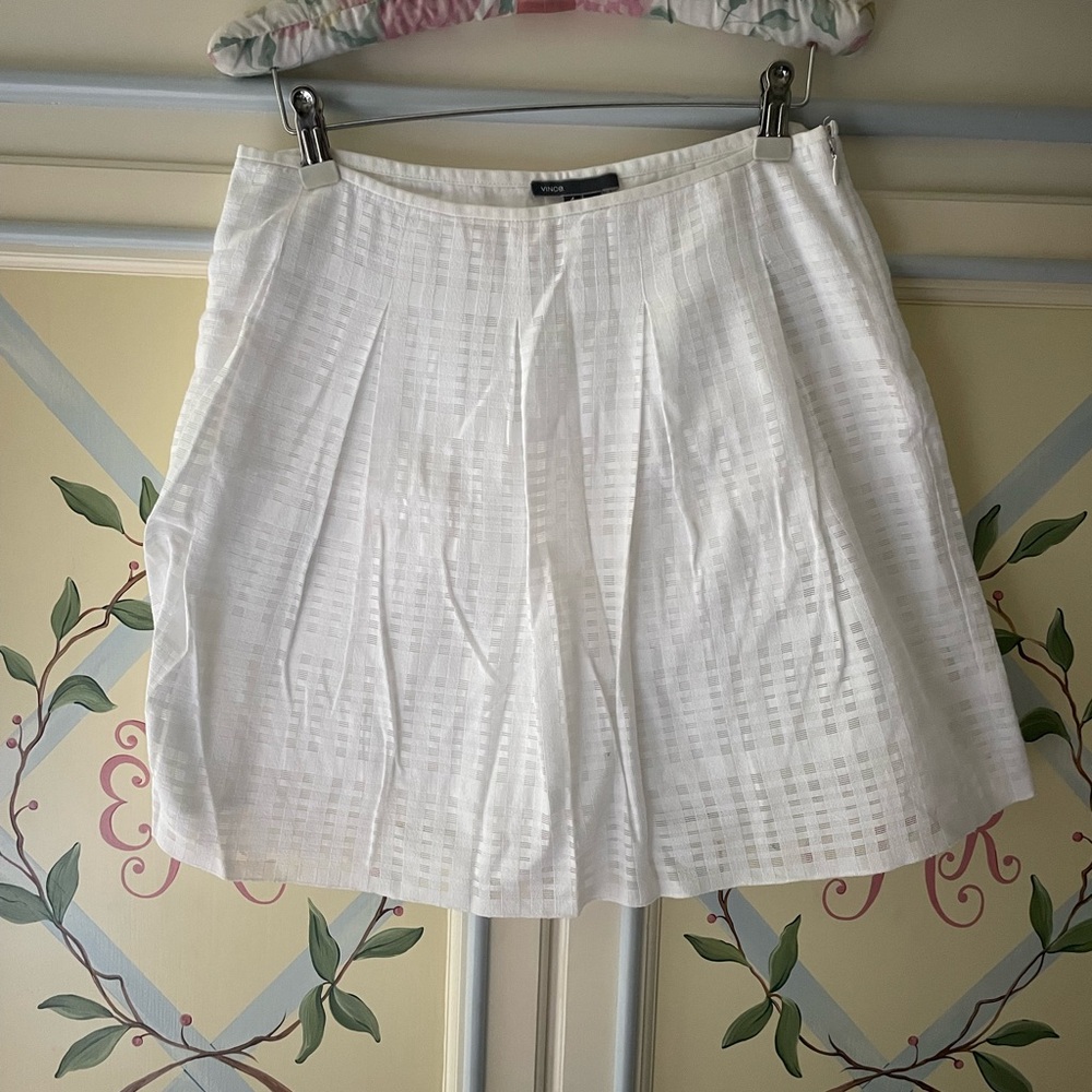 Vince Cotton White Skirt